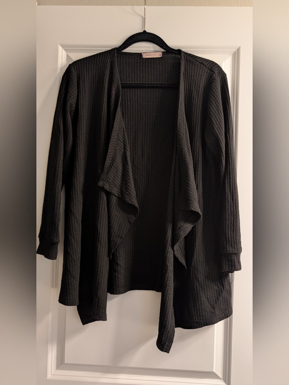 Black Waffle Knit Sweater